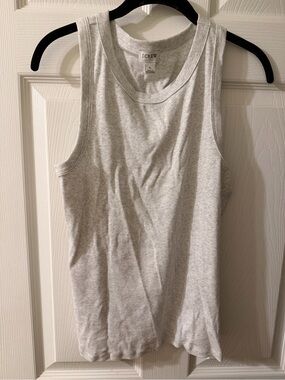 J. Crew Light Gray Ribbed Tank Top